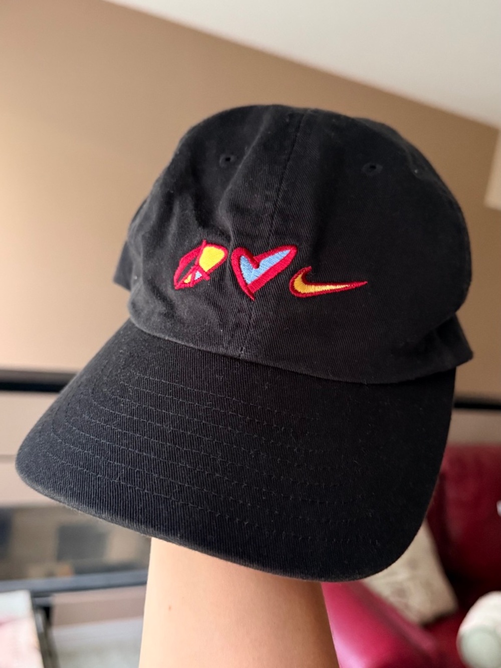 Vintage Nike Hat 90s Peace Love Swoosh